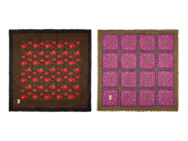 YVES SAINT LAURENT, TWO PRINTED WOOL SHAWLS