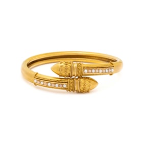 ANTIQUE, YELLOW GOLD, SEED PEARL, AND CORAL BRACELET