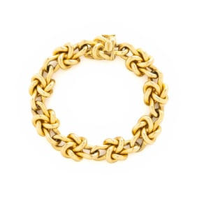 YELLOW GOLD BYZANTINE CHAIN BRACELET