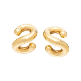 WEINGRILL, YELLOW GOLD EARRINGS
