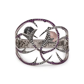 STEPHEN WEBSTER, DIAMOND, PINK SAPPHIRE, AND QUARTZ DOUBLET 'THORN' BRACELET