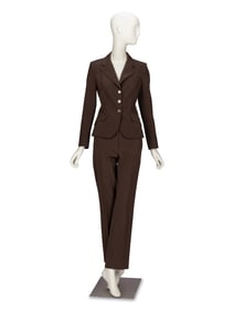 PRADA, KHAKI TWILL PANTSUIT