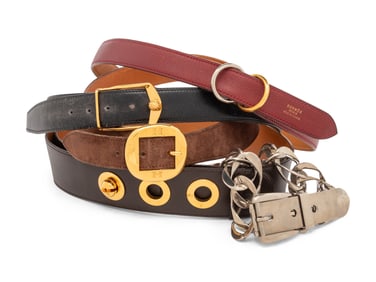 FIVE HERMÈS & GUCCI BELTS