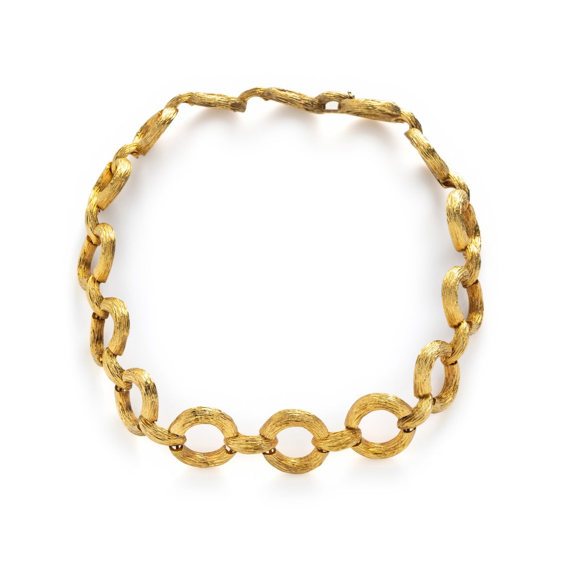 TEXTURED YELLOW GOLD LINK NECKLACE (1 of 2)