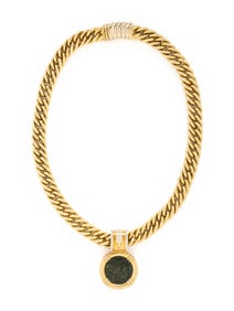 YELLOW GOLD AND ANCIENT COIN PENDANT NECKLACE