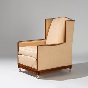 Émile-Jacques Ruhlmann (French, 1879–1933) Oreille Cassée wingback chair, c. 1925
