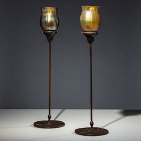 Tiffany Studios (American, 1880–1930) Tiffany candle holders