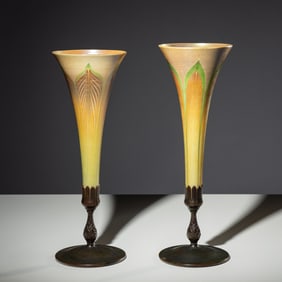 Tiffany Studios (American, 1892–1930) Near pair of vases