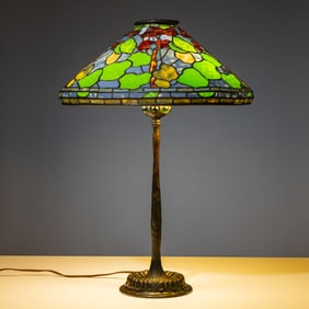 Tiffany Studios (American, 1892–1930) Table lamp with Geranium shade