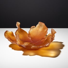 Daum 20th Century Amber tulip bowl