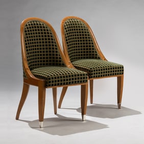 Attributed to Émile-Jacques Ruhlmann (French, 1879–1933) Pair of Cuillernic chairs, c.