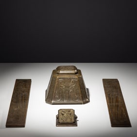 Tiffany Studios (American, 1902–1932) Collection of four Chinese pattern desk articles, c.