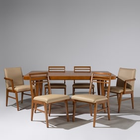 Gilbert Rohde (American, 1894–1944) Dining table and six dining chairs