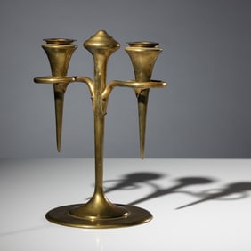 Robert Jarvie (American, 1865–1941) Omicron two-branch candlestick USA, c. 1905