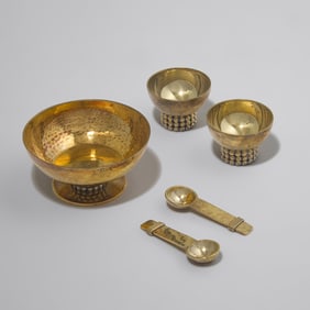 Jean Després (French, 1898–1980) Art Deco salt cellars French, designed 1936