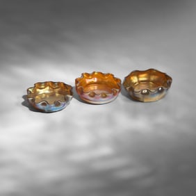 Tiffany Studios (American, 1892–1930) Set of 3 salt dishes