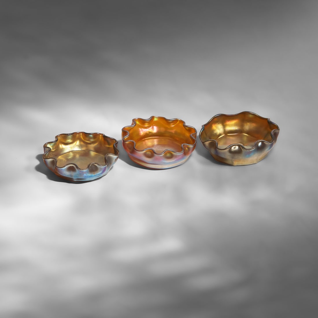 Tiffany Studios (American, 1892–1930) Set of 3 salt dishes (1 of 6)