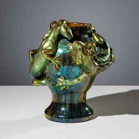 Zsolnay Hungarian, Late 19th/ Early 20th century Basilisks vase, c. 1900