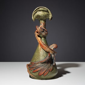 Eduard Stellmacher (German, 1868–1929) "Feathered Dragon / Winged Saurian" Amphora vase