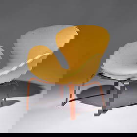 Arne Jacobsen (Danish, 1902–1971) Early Swan chair, model 4325 Denmark, 1958: Arne Jacobsen (Danish, 1902–1971) Early Swan chair, model 4325 Denmark, 1958 laminated teak, upholstery 30h × 30w × 25d in (76¼ × 76¼ × 63½ cm) This lot is loc