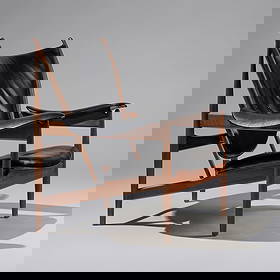 Finn Juhl (Danish, 1912–1989) 'Chieftain' Lounge Chair Baker Furniture, USA, c. 1960: Finn Juhl (Danish, 1912–1989) 'Chieftain' Lounge Chair Baker Furniture, USA, c. 1960 teak, leather 37 h × 41¼ w × 33 d in (94 × 105 × 84 cm) literature: Finn Juhl: