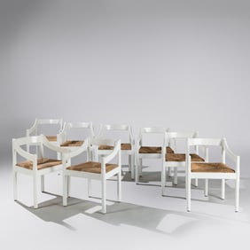 Vico Magistretti (Italian, 1920–2006) Set of 8 Carimate dining chairs Italy, c. 1980
