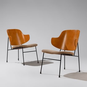 Ib Kofod-Larsen (Danish, 1921–2003) Pair of Penguin lounge chairs for Selig