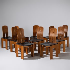 Carlo Scarpa (Italian, 1906–1978) Set of 10 model 1934 765 dining chairs, designed 1934