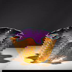 Dale Chihuly (American, b. 1941) Macchia, 1989: Dale Chihuly (American, b. 1941) Macchia, 1989 blown glass etched to underside 'Chihuly 89' 9½ h × 13½ dia in (24 × 34 cm) Property from the Estate of Gloria and Earl Brown