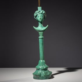 After Alberto Giacometti c. 1985 Tête de Femme table lamp