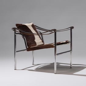 Le Corbusier (Swiss-French, 1887–1965) Basculant chair in pony skin for Cassina