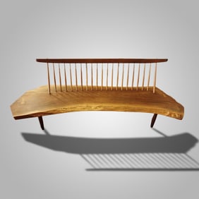 George Nakashima (American, 1905–1990) Conoid bench, 1982 with two butterfly joints