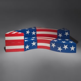 Studio 65 designed 1969 Leonardo sectional sofa with integrated tables Gufram