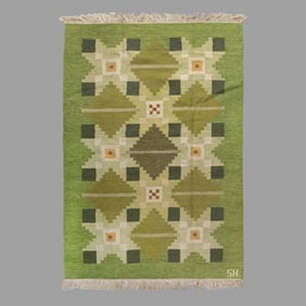 ?Svensk Hemslöjd 20th Century Rölakan flatweave rug Svensk Hemslöjd workshops