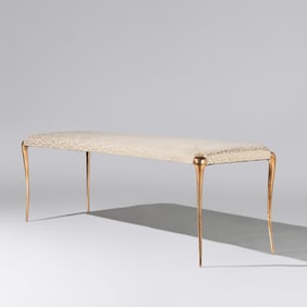 Paul Mathieu (French, 21st Century) 'Aria' bench, upholstered in Lelievre fabric