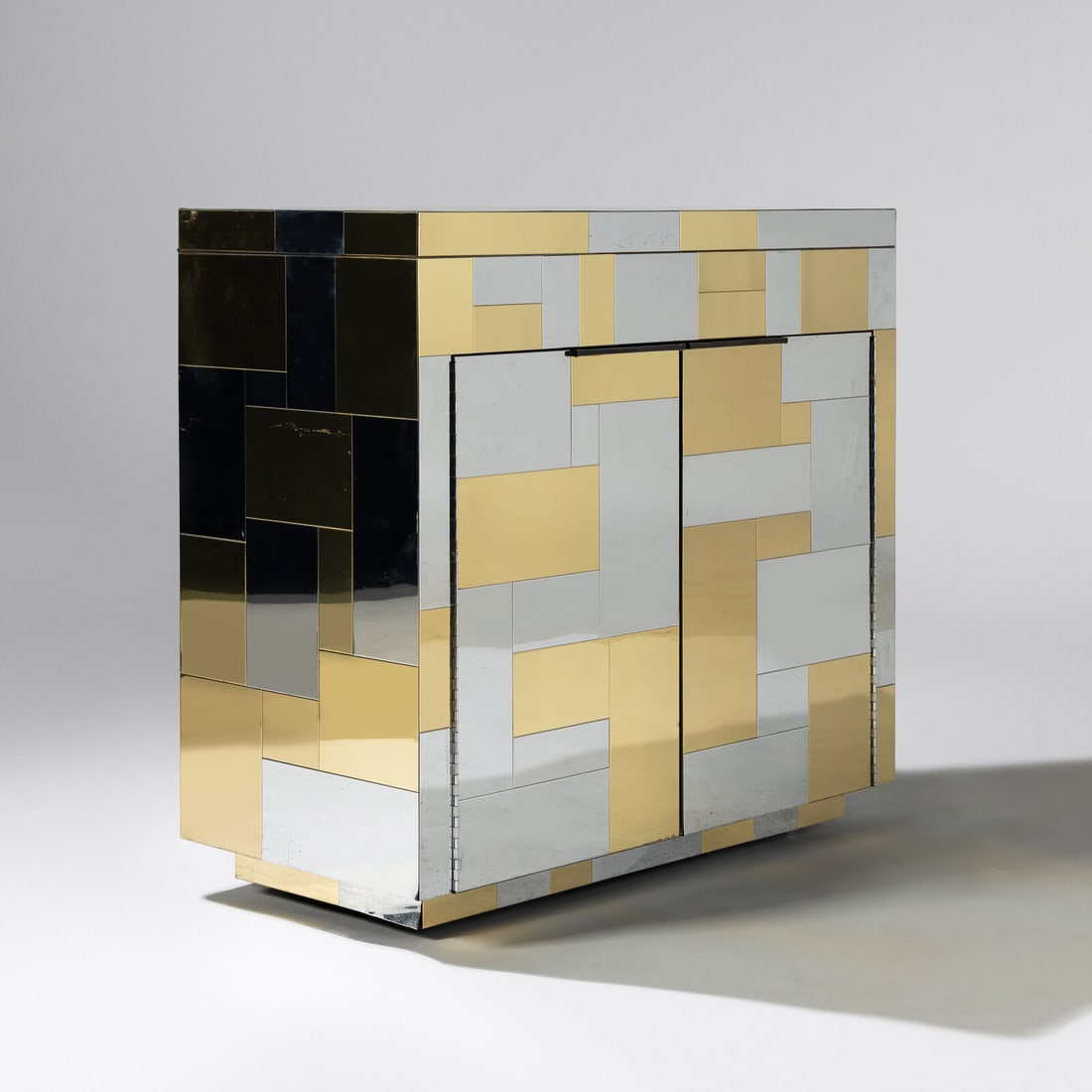 Paul Evans (American, 1931–1987) Cityscape bar cabinet: Paul Evans (American, 1931–1987) Cityscape bar cabinet chrome-plated steel, brass 35¼ h × 36 × 18¼ d in (90 ×91 × 46 cm)