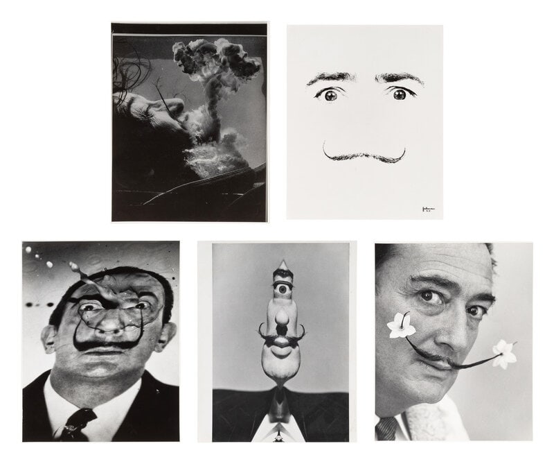Philippe Halsman (American/Latvian, 1906-1979) A group of five photographs of Salvador Dalí (Da: Philippe Halsman (American/Latvian, 1906-1979) A group of five photographs of Salvador Dalí (Dalí's Underwater Atomic Explosion; Dalí Cyclops; Dalí Explosion; Dalí's Moustache