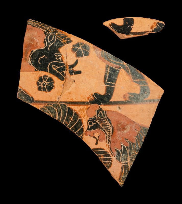 Two Attic Black-Figured Vase Fragments (1 of 2)