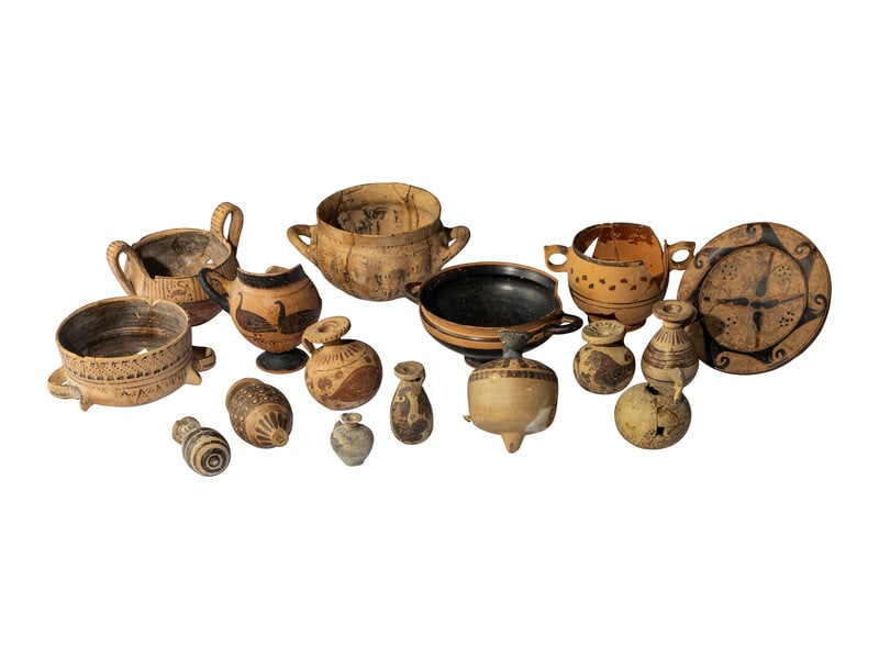 16 Greek and Etruscan Terracotta Vessels (1 of 3)