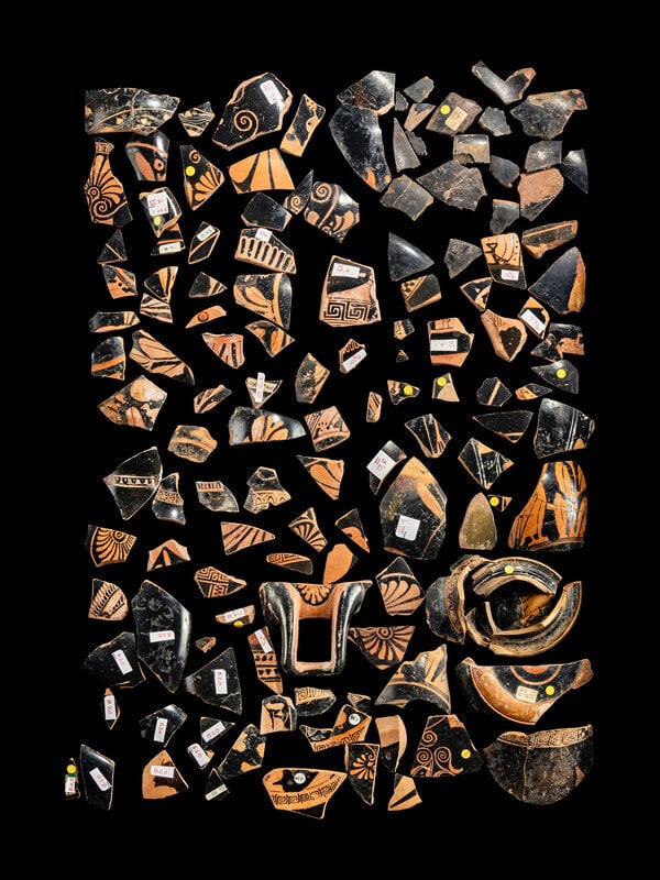 134 Attic Red-Figured Vase Fragments (1 of 2)