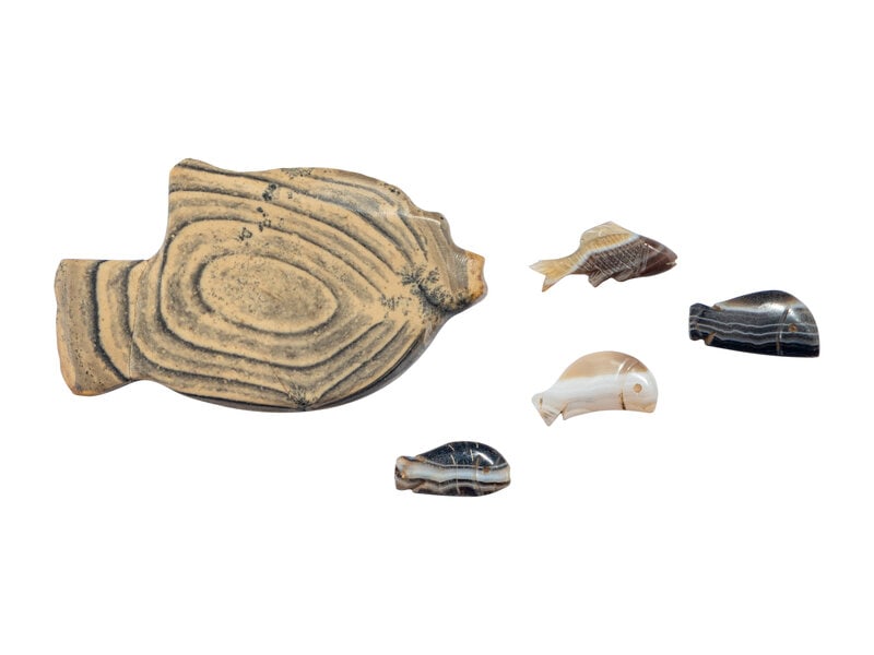 Five Egyptian Stone Fish Plaques (1 of 2)