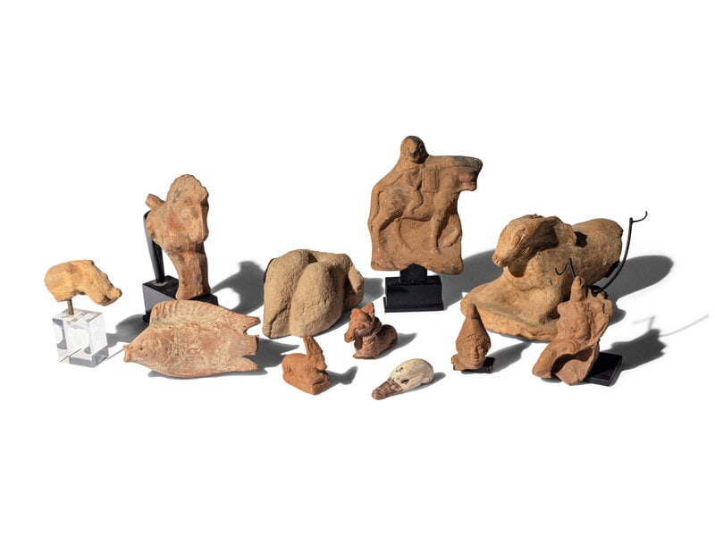 11 Greco-Roman Stone and Terracotta Figures: 11 Greco-Roman Stone and Terracotta Figures Circa 2nd Century B.C.-2nd Century A.D. Length of largest 21.5 cm (8 1/2 inches). Property from the Estate of Andrew Cunningham Ware