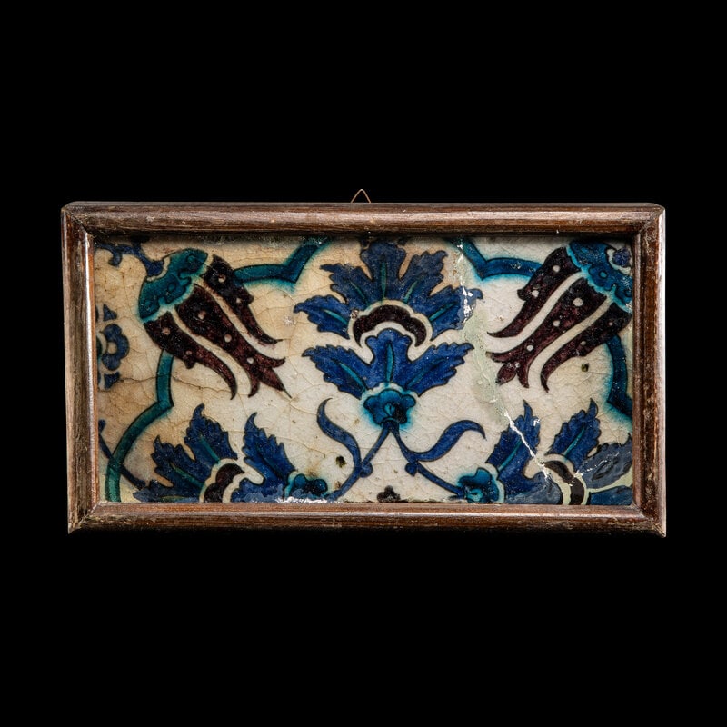 An Ottoman Glazed Ceramic Tile (1 of 3)
