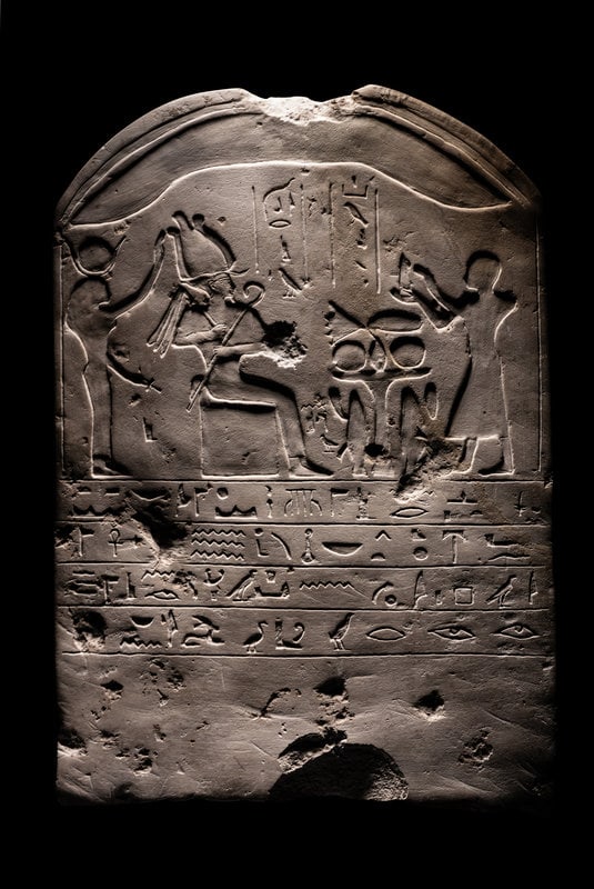 An Egyptian-Style Limestone Round-Topped Stele (1 of 3)