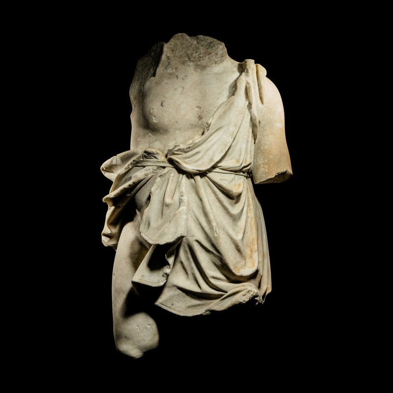 A Roman Style Marble Body of a Youth with Flowing Robe (1 of 4)