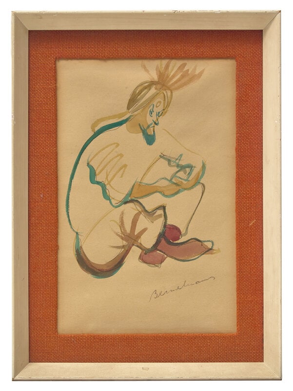 Ludwig Bemelmans
(American/Austrian, 1898-1962)
Untitled (Man Sitting Cross-Legged) (1 of 3)