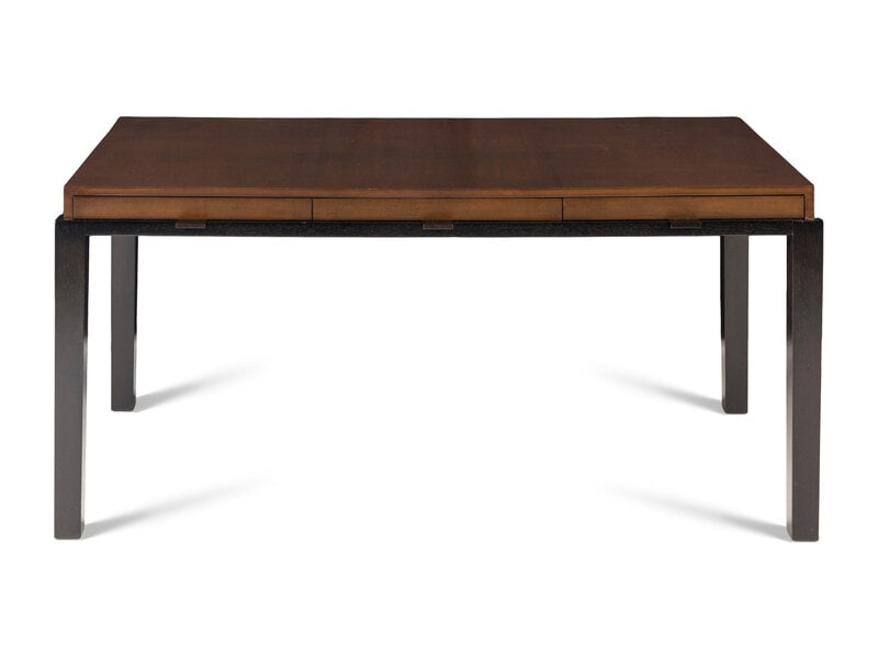 A Contemporary Part-Ebonized Oak Desk : A Contemporary Part-Ebonized Oak Desk Retailed by Holly Hunt Height 29 1/4 x width 63 x depth 34 inches. Property from the Chicago Residence of Interior Designer Donna Mondi