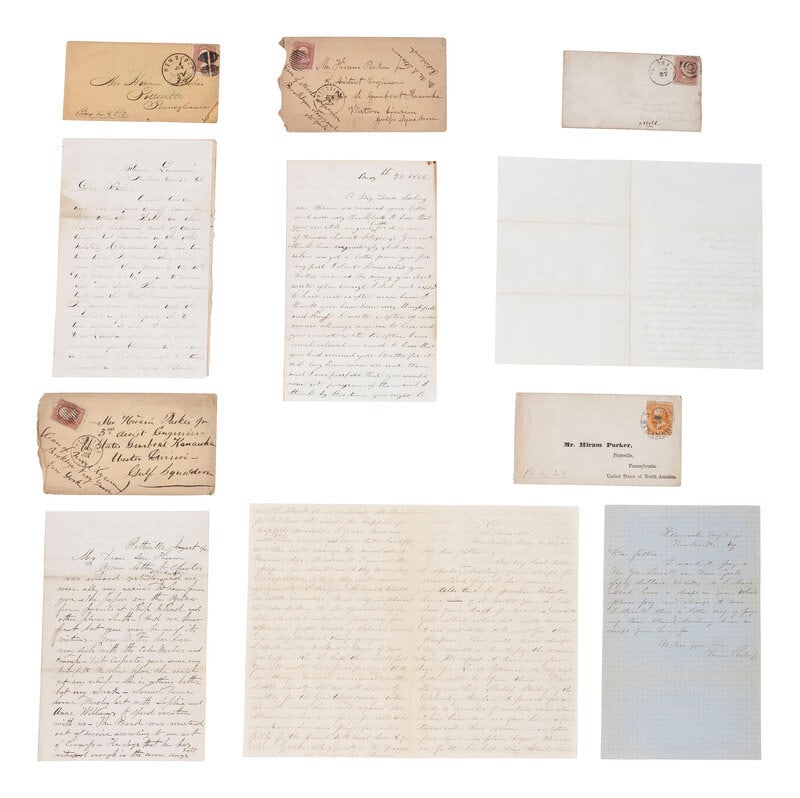 [CIVIL WAR]. Letter archive associated with naval engineer Hiram Parker, Jr. (1841-1918). (1 of 3)