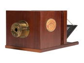 [CAMERAS]. Full scale replica 1839 Giroux daguerreotype camera by Robert Lisle, 1991. 