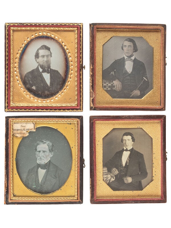 [EARLY PHOTOGRAPHY]. 33 sixth plate daguerreotypes of men, incl. example by HALE. (1 of 9)